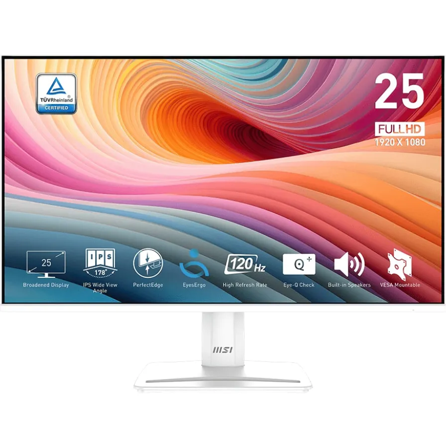 Монітор MSI 24.5" Pro MP251W E2 IPS White 120Hz - мініатюра 6
