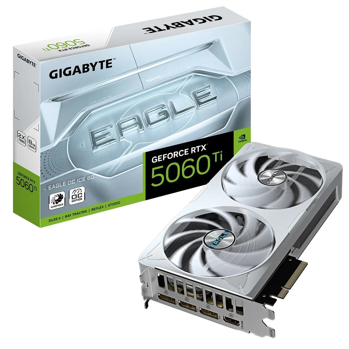 Відеокарта GF RTX 5060 Ti  8GB GDDR7 Eagle OC Ice Gigabyte (GV-N506TEAGLEOC ICE-8GD) - мініатюра 9
