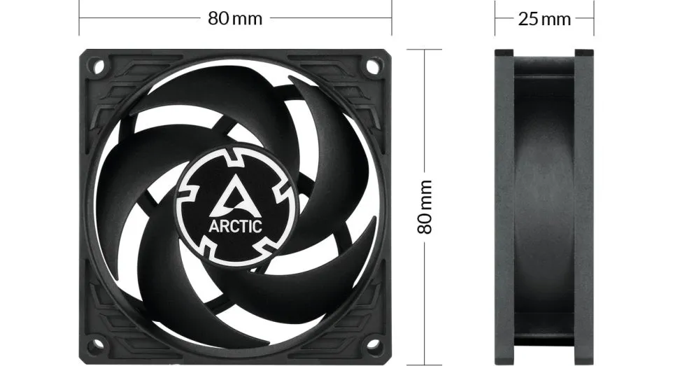 Вентилятор Arctic P8 Max Black (ACFAN00286A) - мініатюра 2