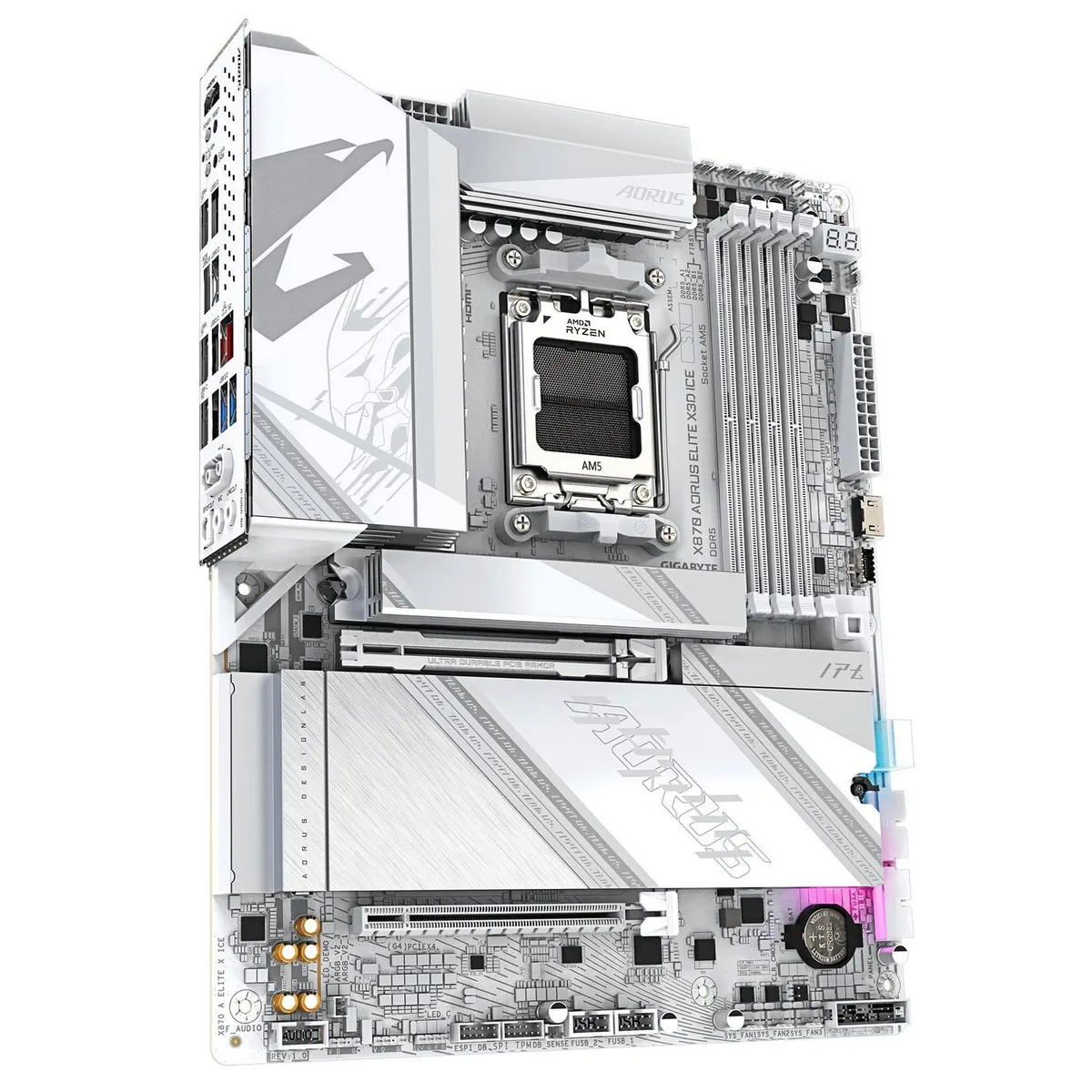 Материнська плата Gigabyte X870 Aorus Elite X3D Ice Socket AM5 - мініатюра 3