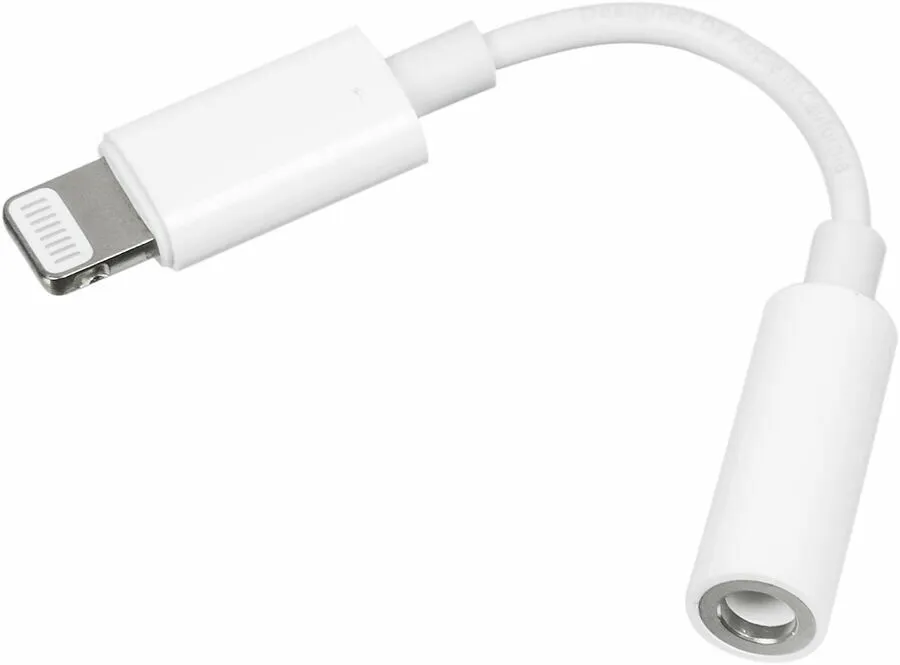 Адаптер Apple Lightning - 3.5 mm (M/F) A1749 White (MMX62) OEM - мініатюра 2