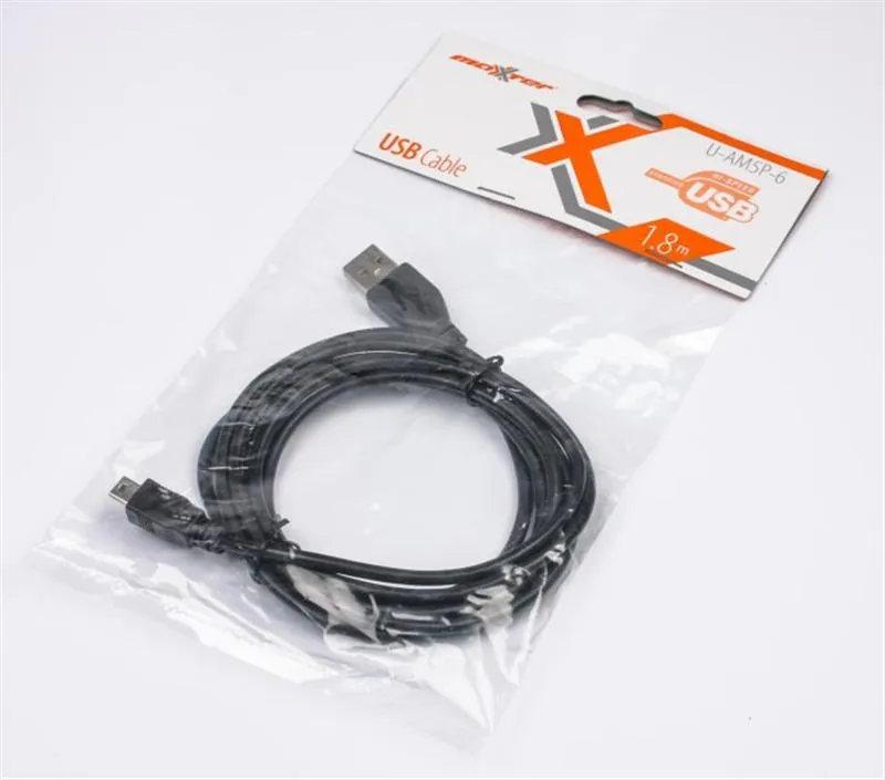 Кабель Maxxter (U-AM5P-6) USB 2.0 AM - Mini USB B, 1.8м - мініатюра 2