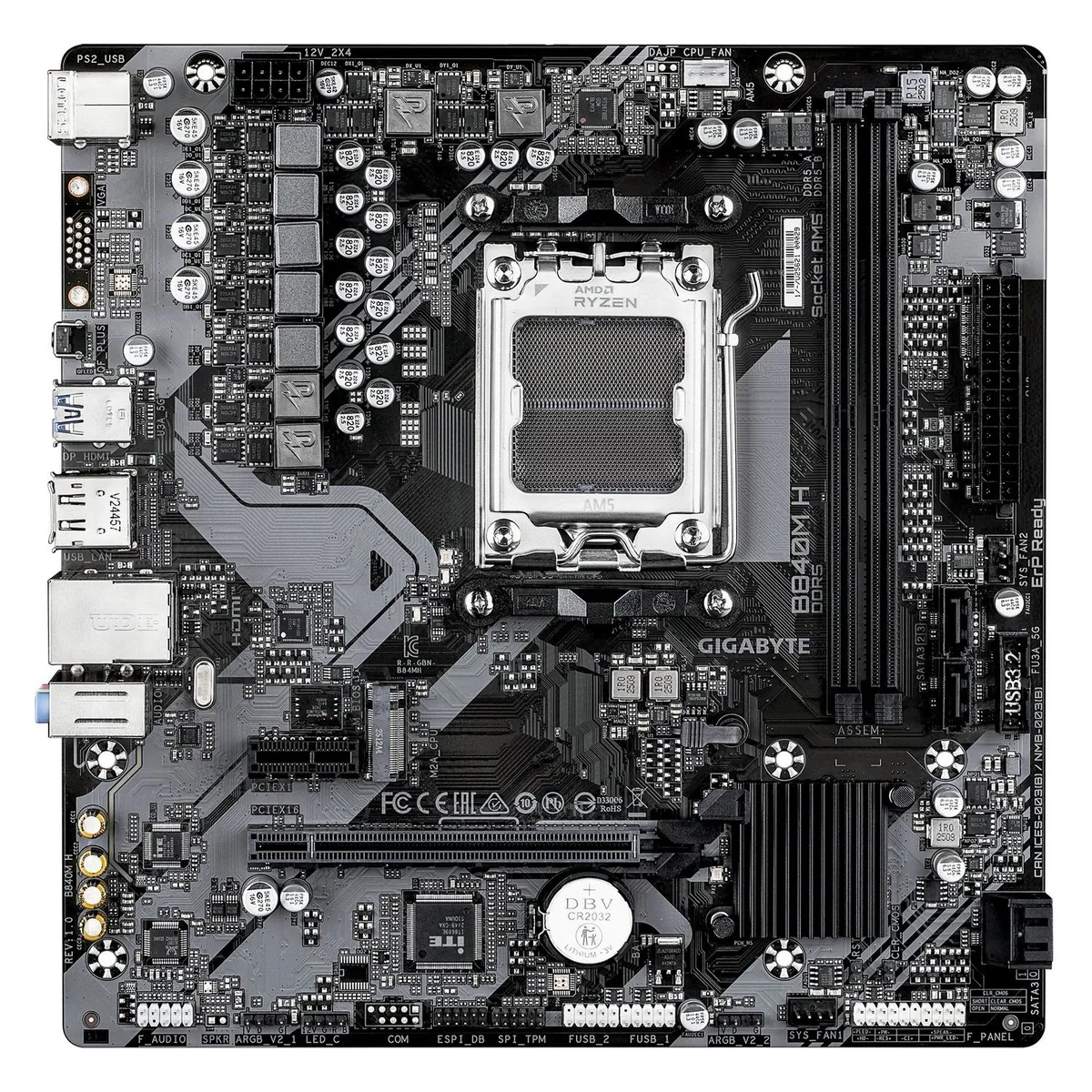 Материнська плата Gigabyte B840M H Socket AM5 - мініатюра 2