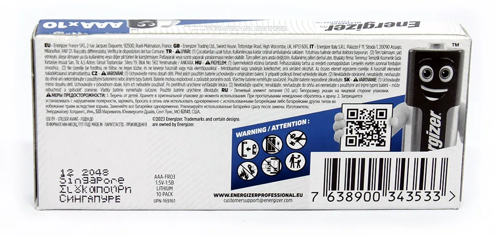 Батарейка Energizer Ultimate Lithium L92 AAA/LR03 BL 10шт - мініатюра 5