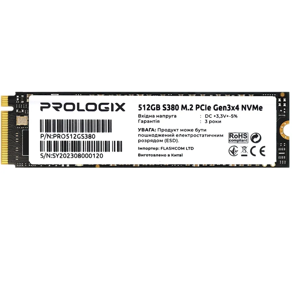 Накопичувач SSD  512GB Prologix S380 M.2 2280 PCIe 3.0 x4 NVMe 3D TLC (PRO512GS380)_Bulk - мініатюра 5