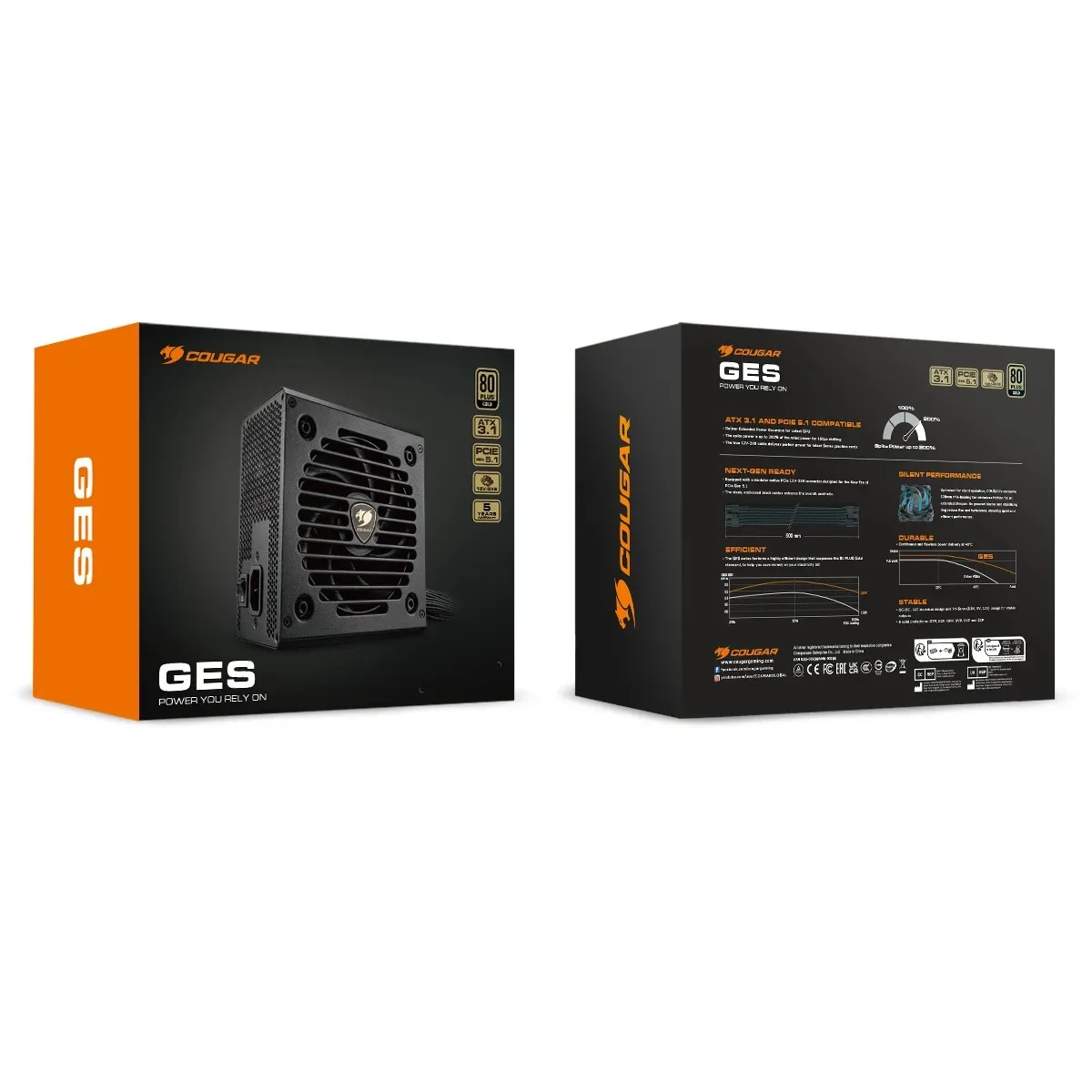 Блок живлення Cougar GES850, 80 Plus Gold, 850W - мініатюра 5