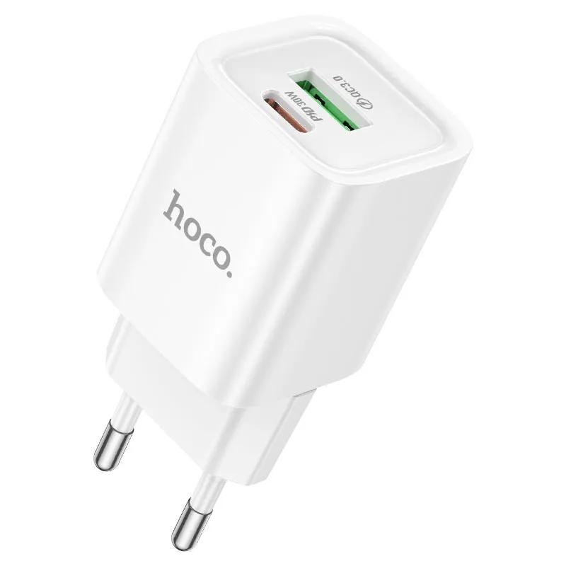 Мережевий зарядний пристрій Hoco C149A 1USB-C/1USB PD/QC 30W White (6942007630337) - зображення 1