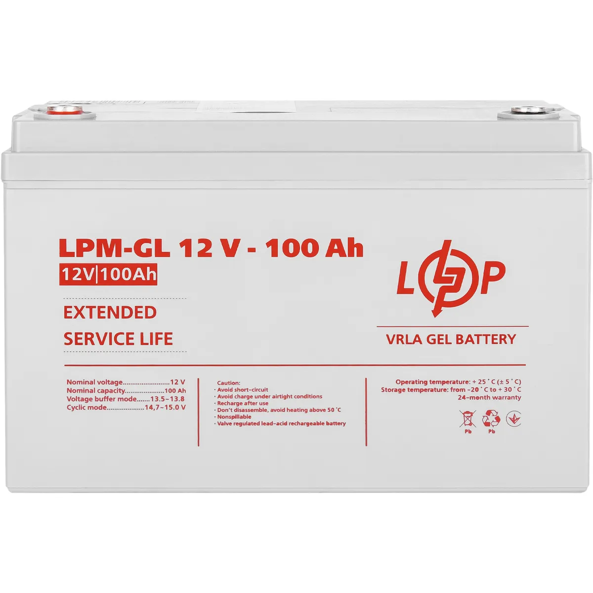 Акумуляторна батарея LogicPower 12V 100AH (LPM-GL 12 - 100 AH) GEL - зображення 1