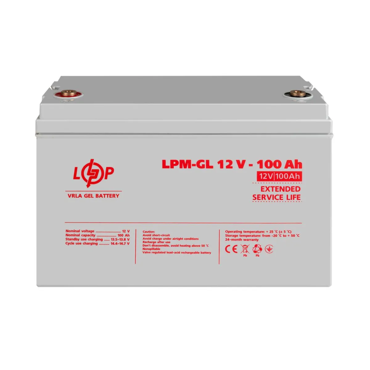 Акумуляторна батарея LogicPower 12V 100AH (LPM-GL 12 - 100 AH) GEL - мініатюра 3