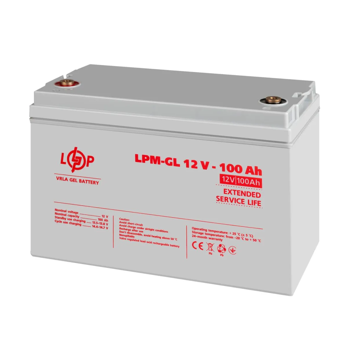 Акумуляторна батарея LogicPower 12V 100AH (LPM-GL 12 - 100 AH) GEL - мініатюра 4