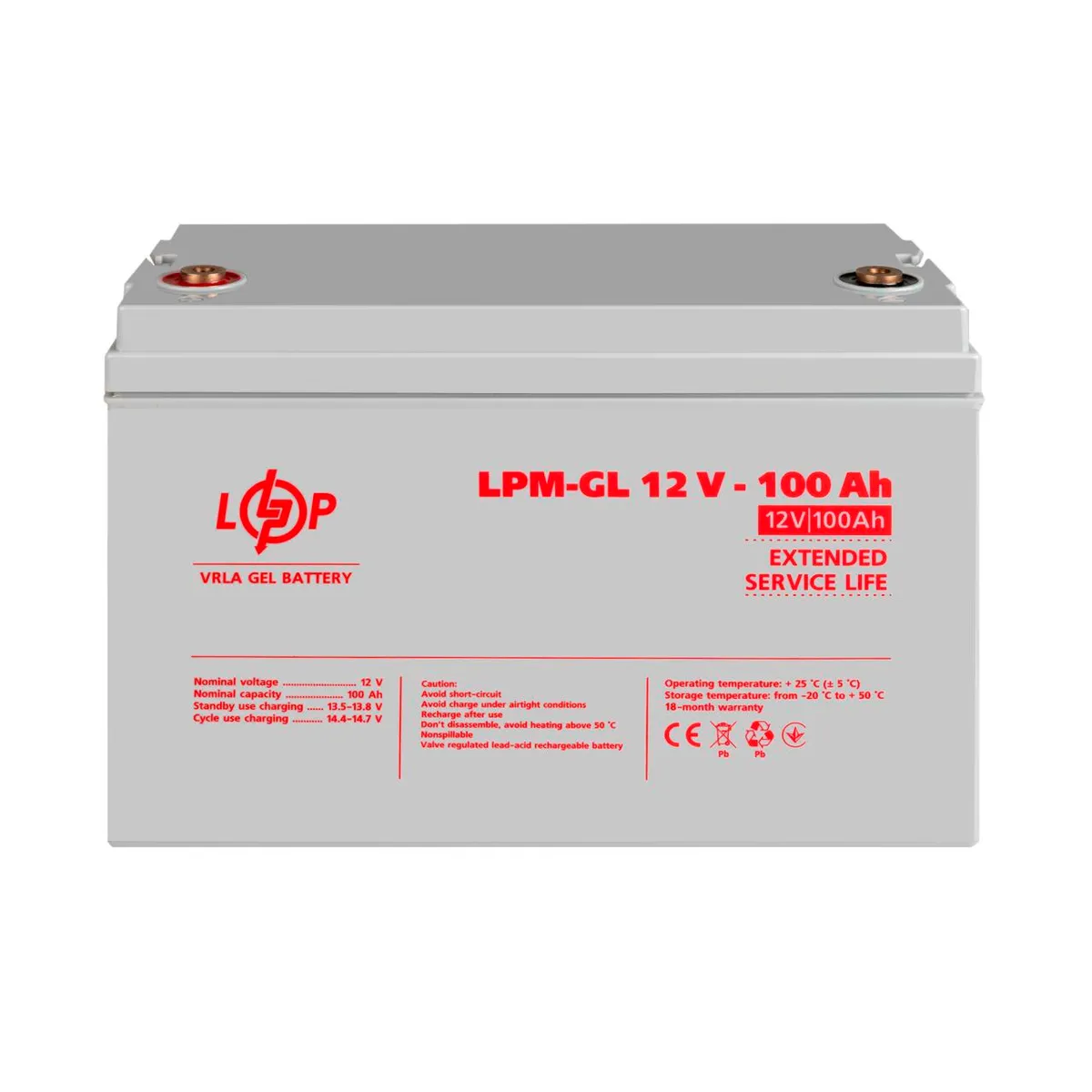 Акумуляторна батарея LogicPower 12V 100AH (LPM-GL 12 - 100 AH) GEL - мініатюра 7