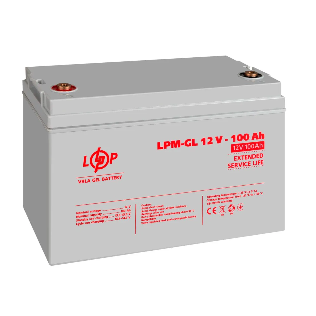 Акумуляторна батарея LogicPower 12V 100AH (LPM-GL 12 - 100 AH) GEL - мініатюра 9