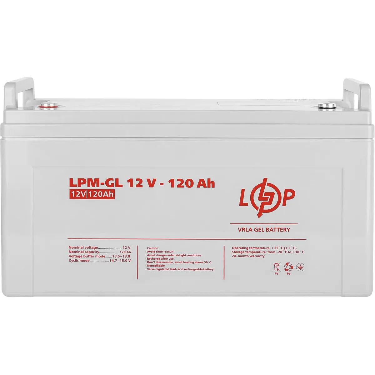 Акумуляторна батарея LogicPower 12V 120AH (LPM-GL 12 - 120 AH) GEL - мініатюра 2