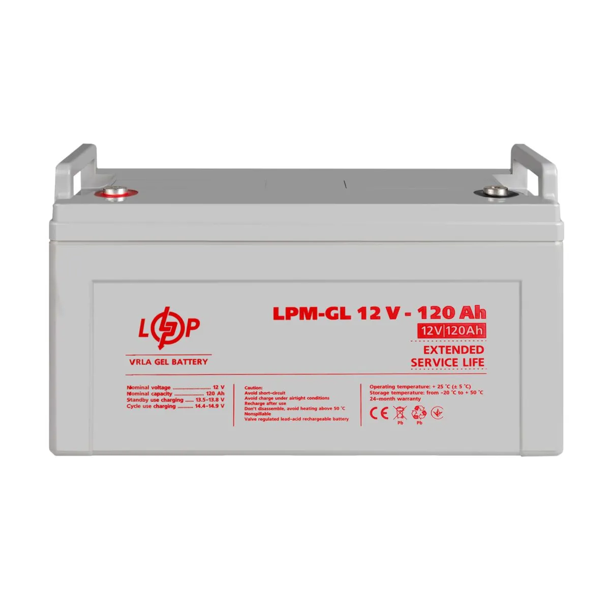Акумуляторна батарея LogicPower 12V 120AH (LPM-GL 12 - 120 AH) GEL - мініатюра 3