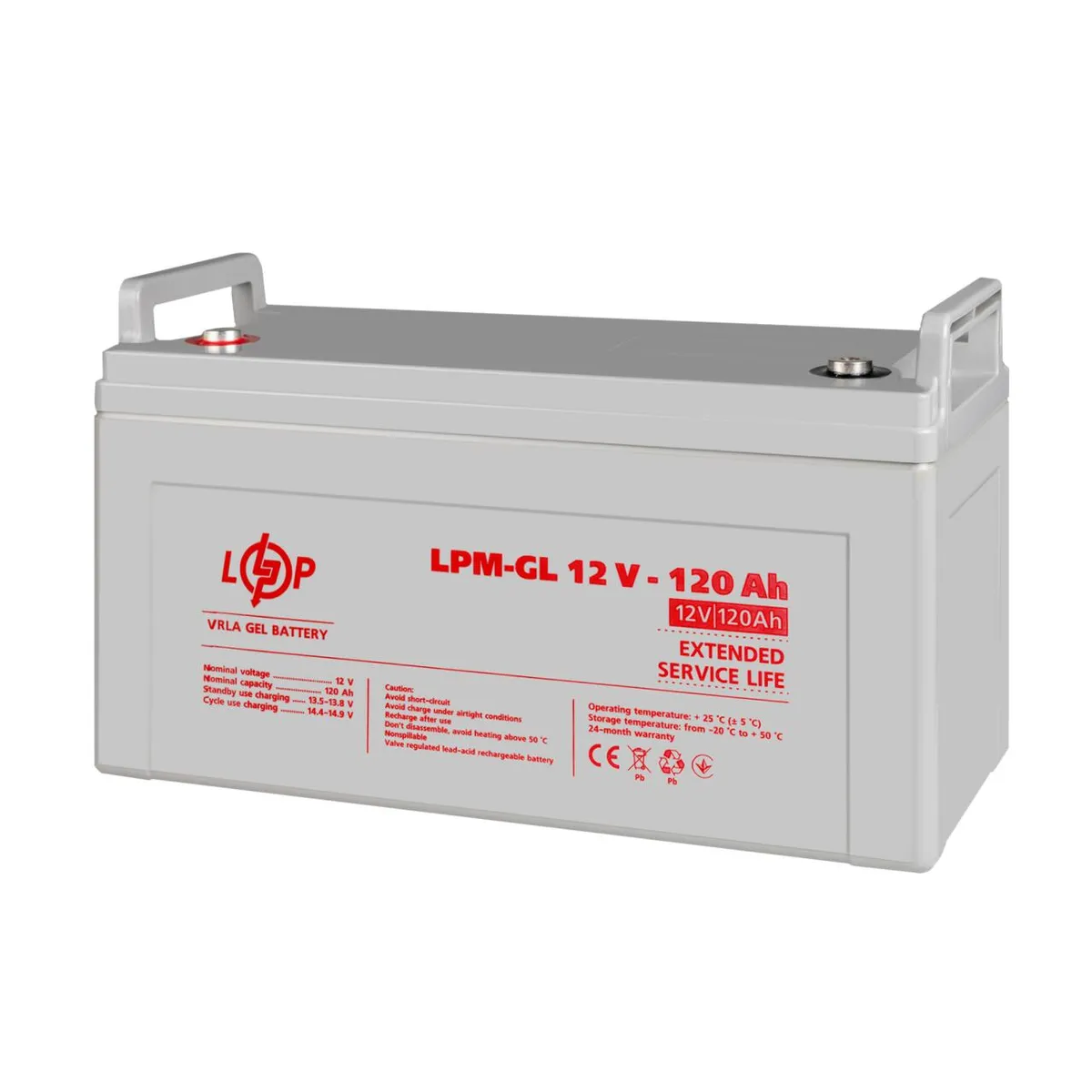 Акумуляторна батарея LogicPower 12V 120AH (LPM-GL 12 - 120 AH) GEL - мініатюра 4