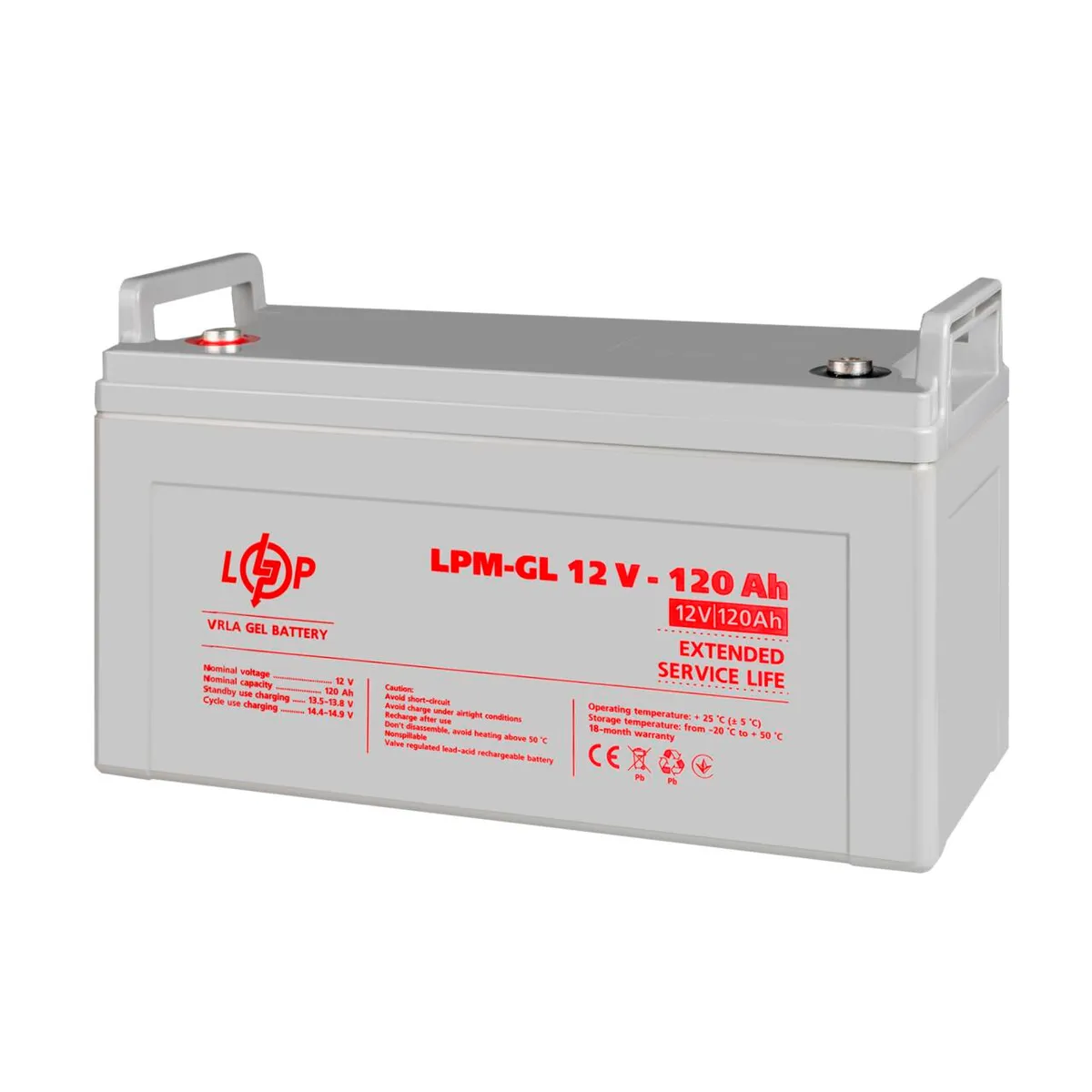 Акумуляторна батарея LogicPower 12V 120AH (LPM-GL 12 - 120 AH) GEL - мініатюра 8