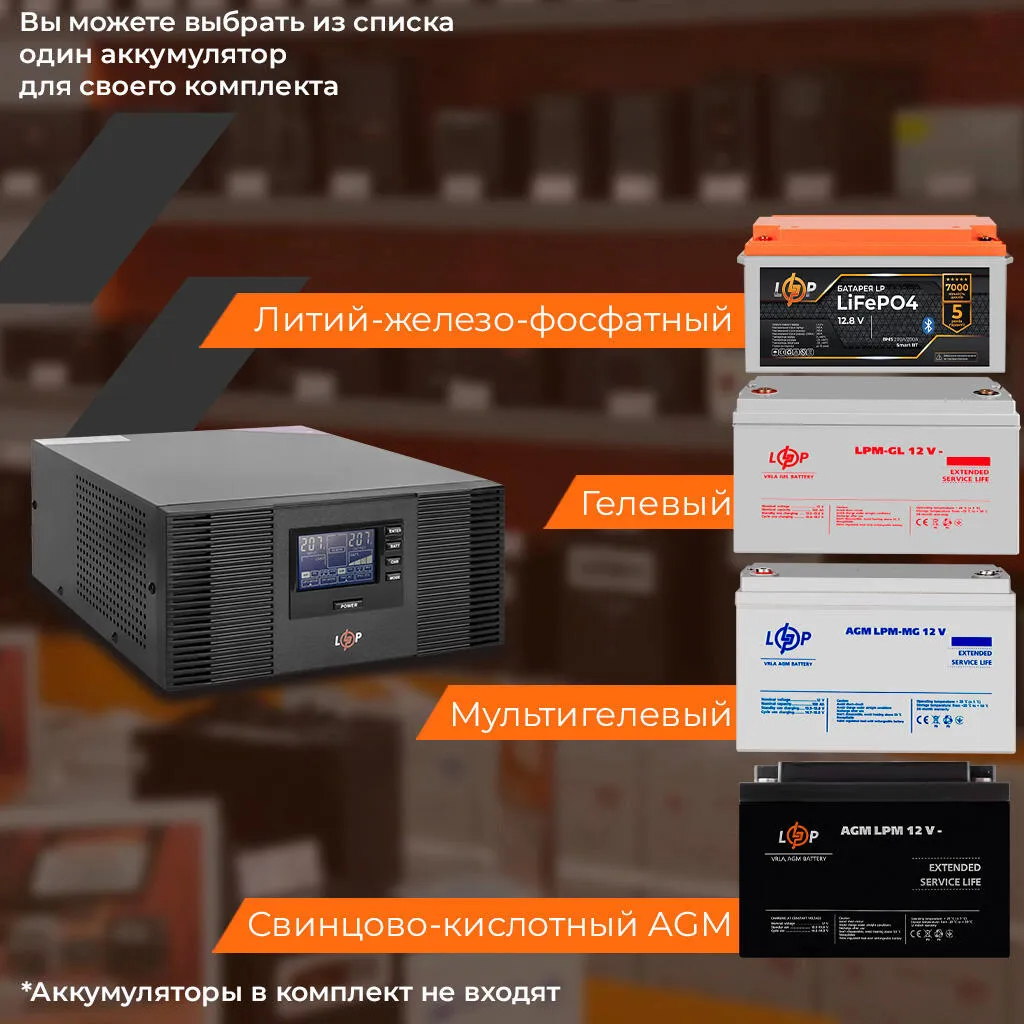 Джерело безперебійного живлення LogicPower LPM-PSW-1500VA (1050 Вт), Lin.int., AVR, 2 x евро, метал - мініатюра 6