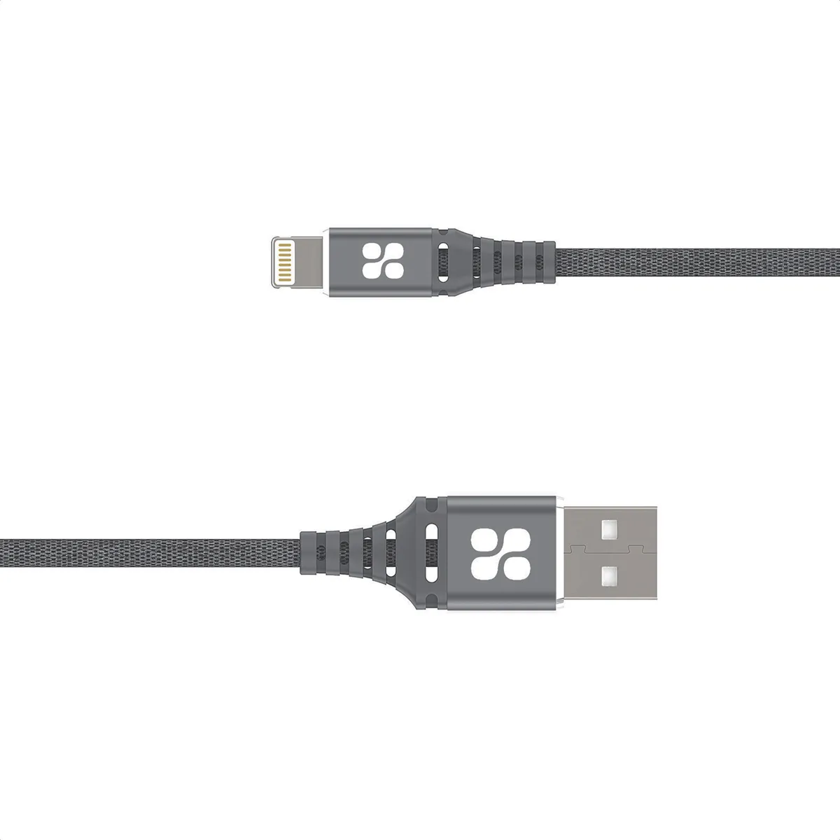 Кабель Promate NerveLink-i USB - Lightning (M/M), 2.4 A, 1.2 м, Grey - зображення 1