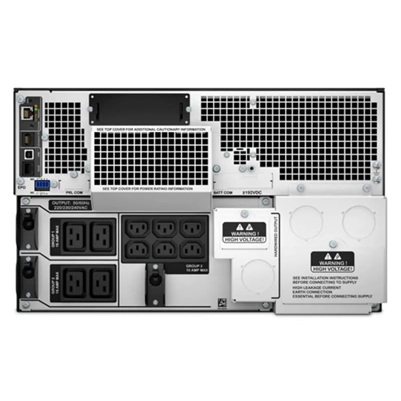 Джерело безперебійного живлення APC Smart-UPS SRT 10000VA, Online, 6хIEC 320 C13, 4хIEC 320 C19, RJ-45, USB, LCD, металл (SRT10KRMXLI) - мініатюра 5
