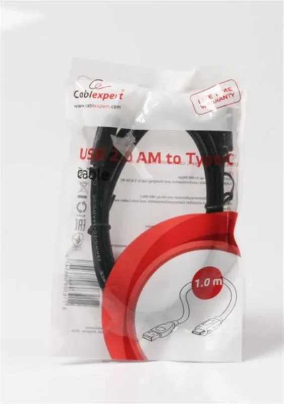 Кабель Cablexpert USB - USB Type-C V 2.0 (M/M), 1 м, чорний (CCP-USB2-AMCM-1M)  - мініатюра 2