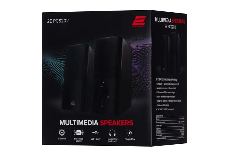 Акустична система 2E PCS202 Black (2E-PCS202BK) - мініатюра 6