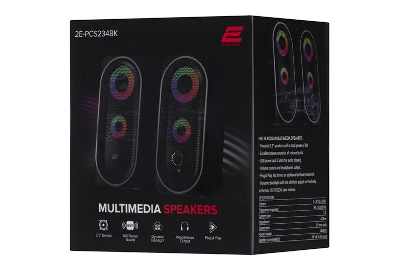 Акустична система 2E PCS234 RGB Black (2E-PCS234BK) - мініатюра 5
