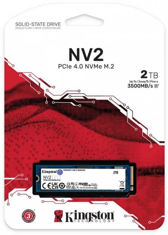 Накопичувач SSD 2TB M.2 NVMe Kingston NV2 M.2 2280 PCIe Gen4.0 x4 (SNV2S/2000G) - мініатюра 4