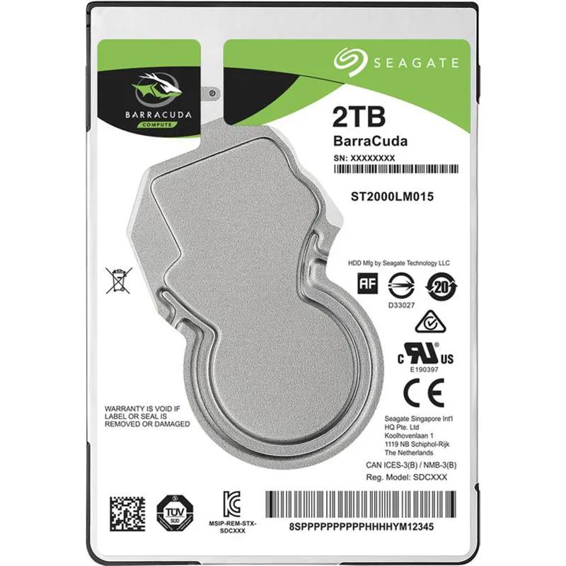 Накопичувач HDD 2.5" SATA 2.0TB Seagate BarraCuda 5400rpm 128MB (ST2000LM015) - зображення 1