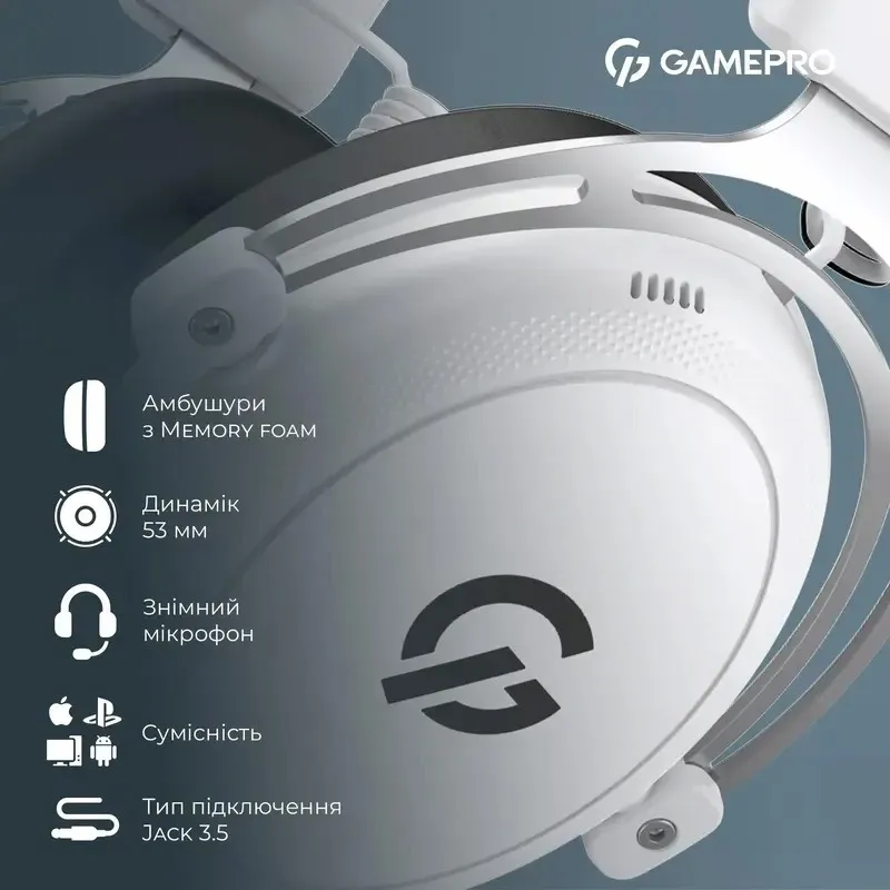 Дротова ігрова гарнітура GamePro Asgard Skald (HS850W) - мініатюра 11