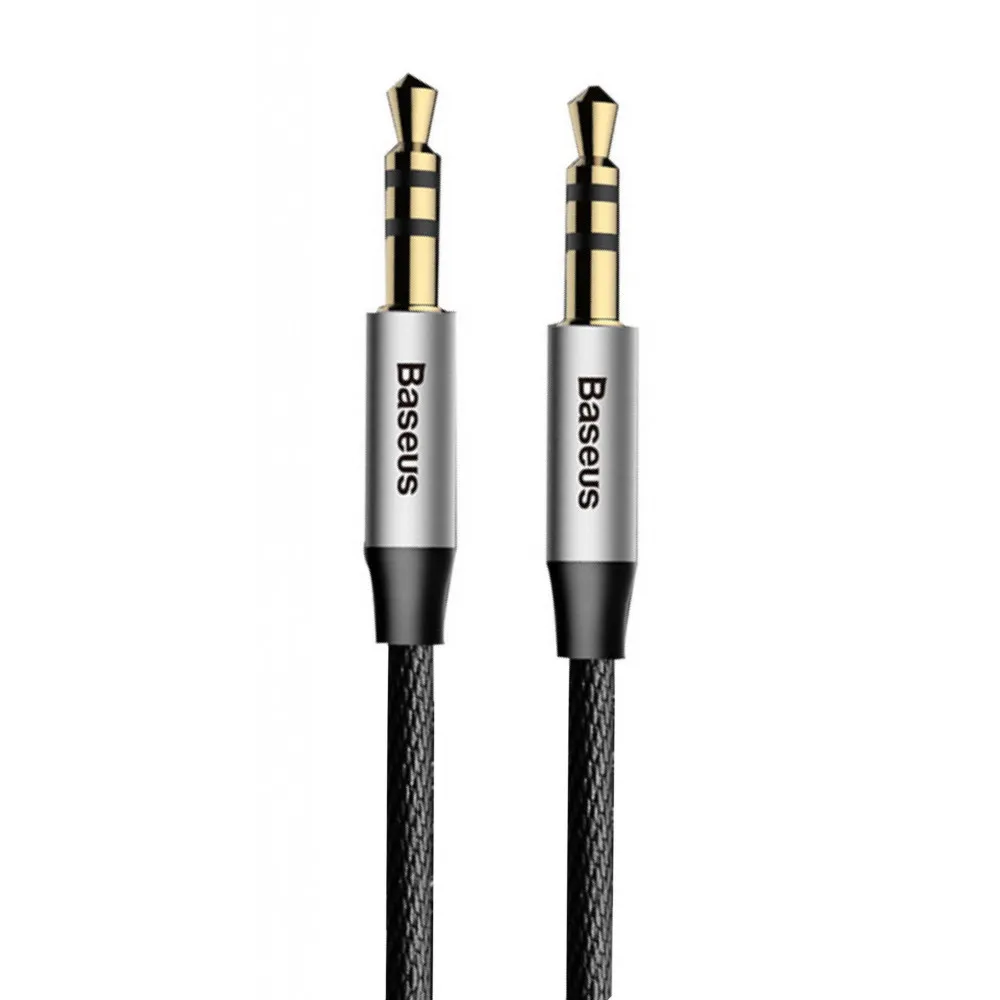 Аудіо-кабель Baseus (CAM30-CS1) Yiven M30 3.5мм-M/3.5 мм-M, 1.5м, Silver/Black - зображення 1