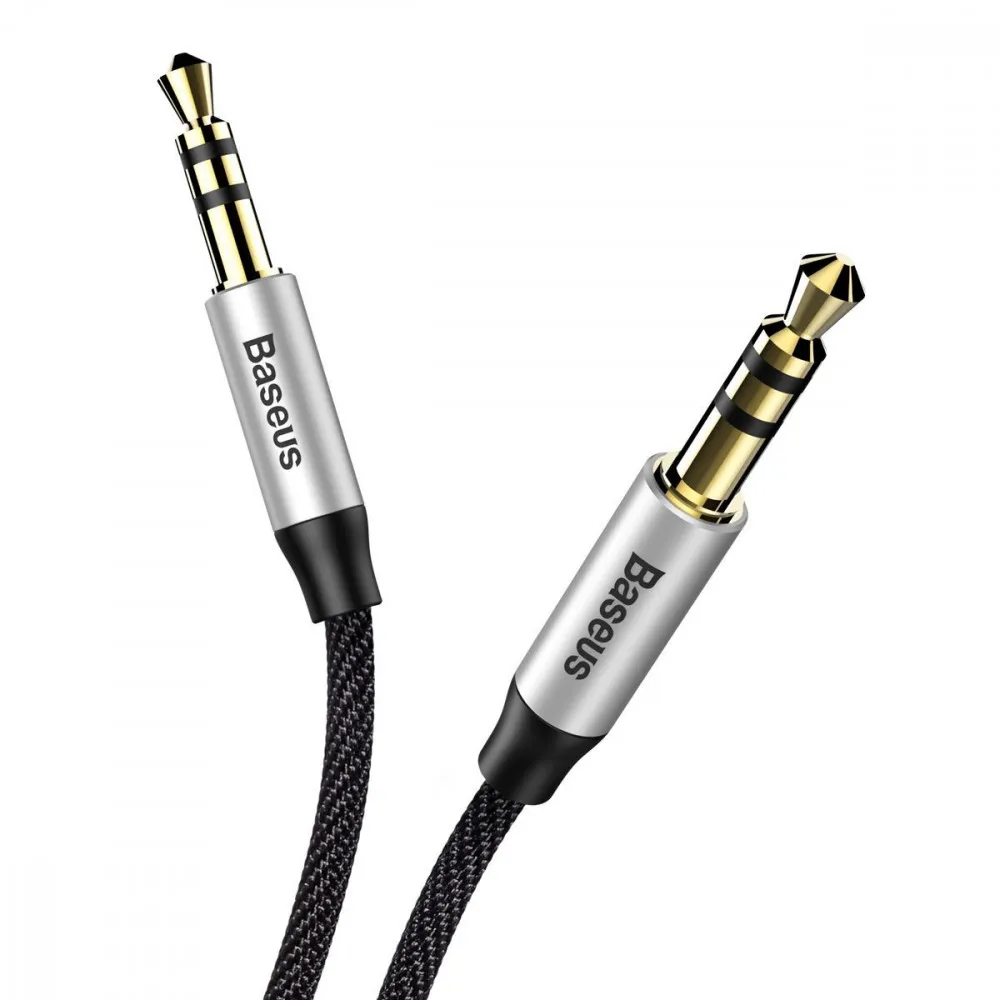 Аудіо-кабель Baseus (CAM30-CS1) Yiven M30 3.5мм-M/3.5 мм-M, 1.5м, Silver/Black - мініатюра 6