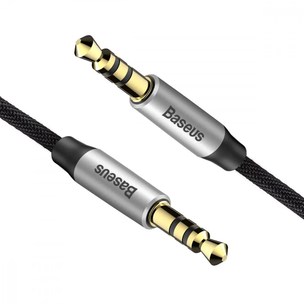 Аудіо-кабель Baseus (CAM30-CS1) Yiven M30 3.5мм-M/3.5 мм-M, 1.5м, Silver/Black - мініатюра 7