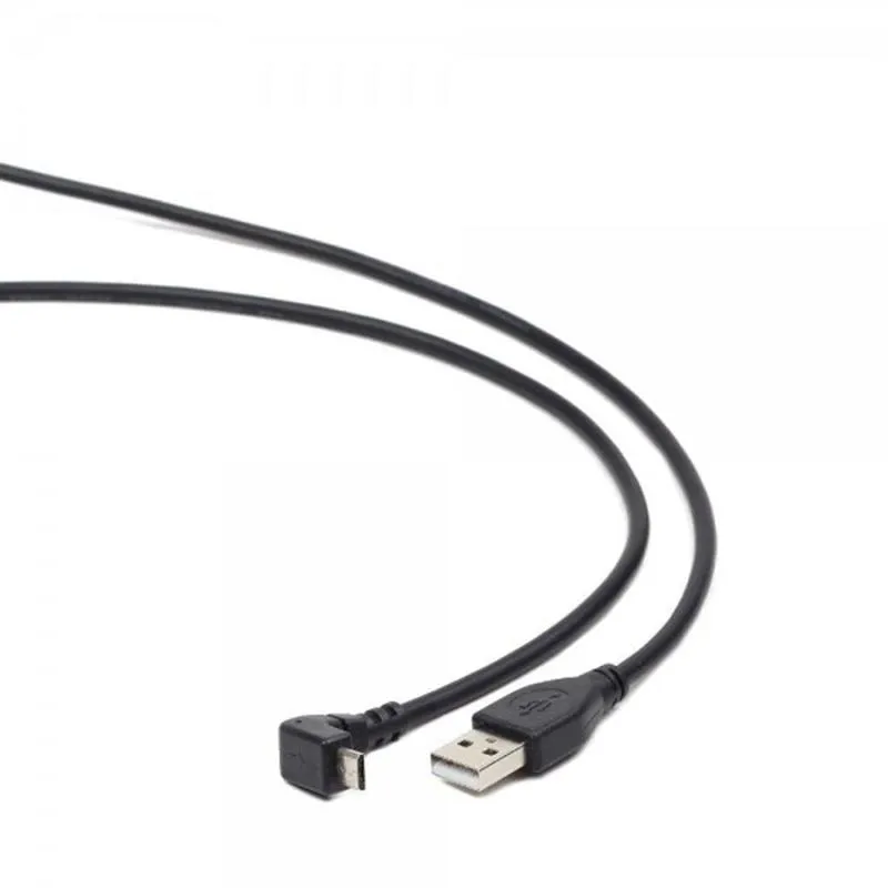 Кабель Cablexpert USB - micro USB V 2.0 (M/M), кутовий, Premium, 1.8 м, чорний (CCP-mUSB2-AMBM90-6) - зображення 1