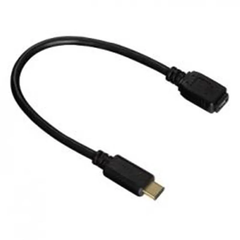 Кабель ATcom USB 2.0AF - Type-C OTG, 0.1м, пакет - зображення 1
