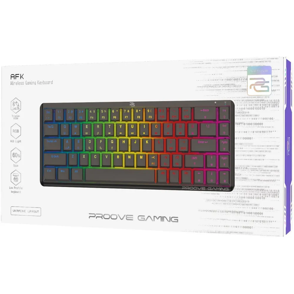 Бездротова клавіатура Proove Gaming AFK (Ukraine Layout) white - мініатюра 2