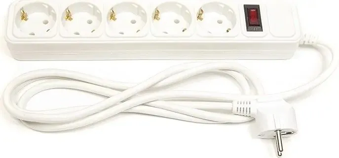 Фільтр живлення PowerPlant JY-1056/3 (PPSA10M30S5) 5 розеток, 3 м, білий пакет - зображення 1