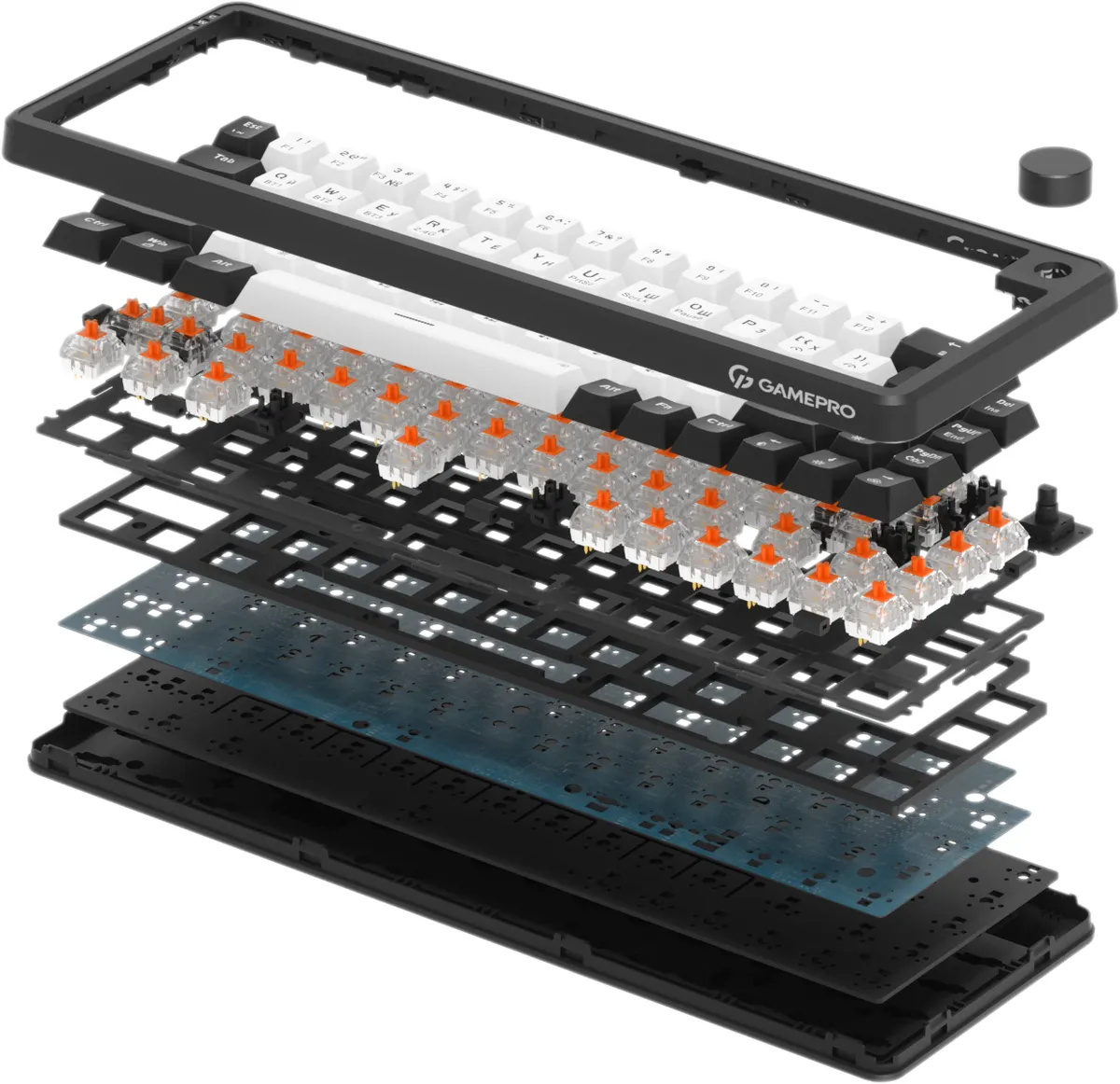 Бездротова механічна клавіатура GamePro Asgard Valhalla  (MK210B Pro) 65% QLAB orange switches - мініатюра 2