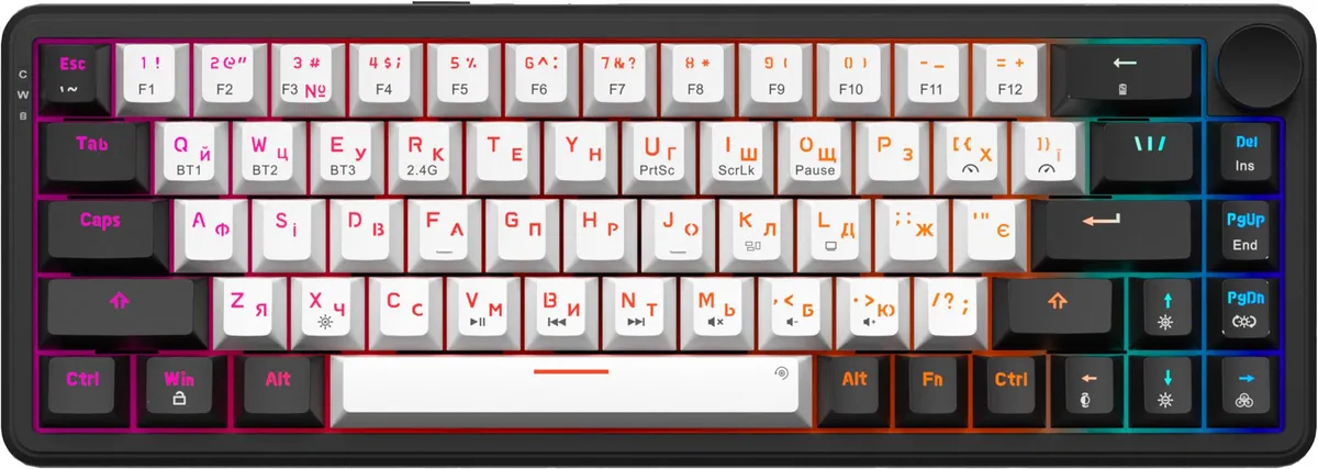 Бездротова механічна клавіатура GamePro Asgard Valhalla  (MK210B Pro) 65% QLAB orange switches - мініатюра 3