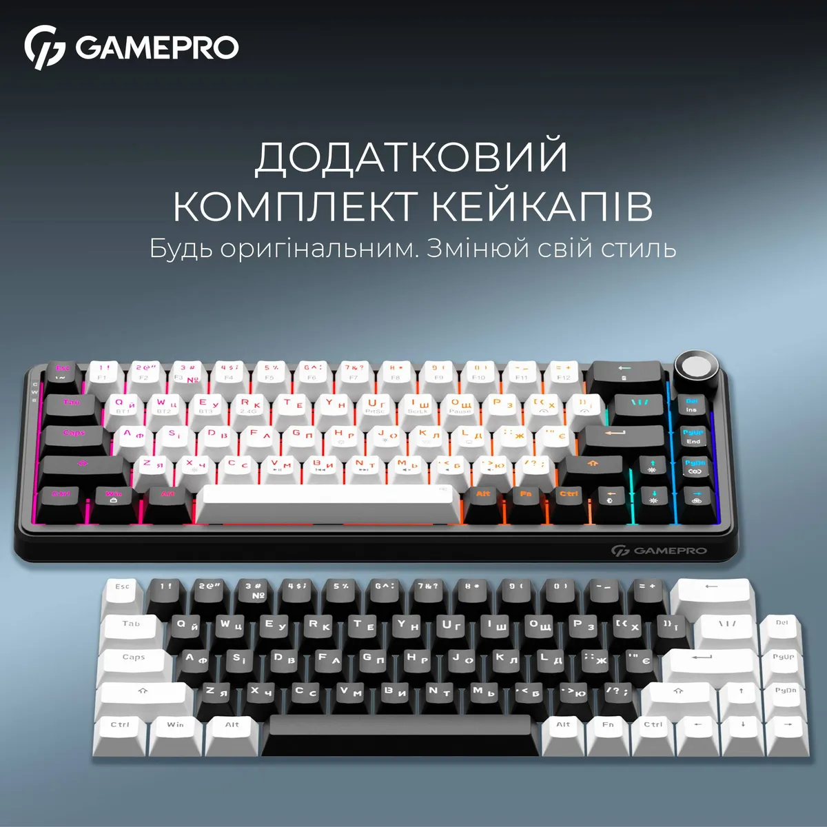 Бездротова механічна клавіатура GamePro Asgard Valhalla  (MK210B Pro) 65% QLAB orange switches - мініатюра 5
