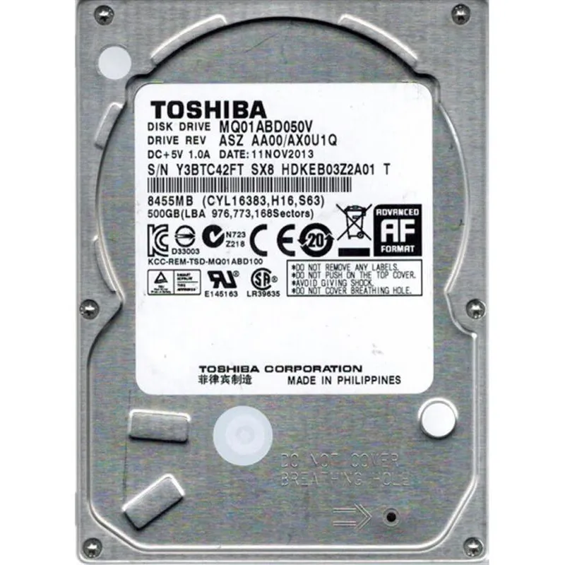 Накопичувач HDD 2.5" SATA  500GB Toshiba 5400rpm 8MB (MQ01ABD050V) Refurbished - зображення 1