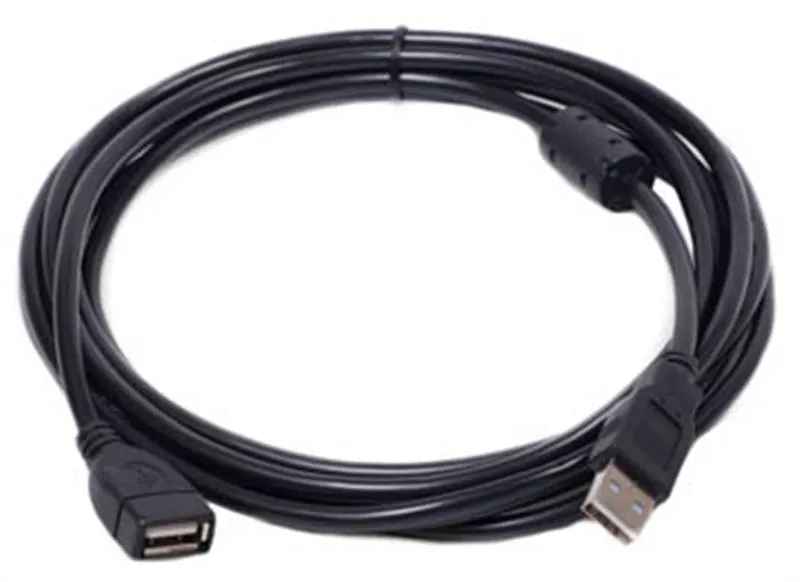 Кабель PowerPlant (KD00AS1212) USB2.0(AF)-USB2.0(AM), 5м, One ferrite, Black - зображення 1
