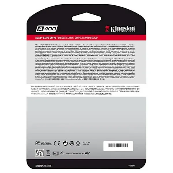 Накопичувач SSD  240GB Kingston SSDNow A400 2.5" SATAIII TLC (SA400S37/240G) - мініатюра 7