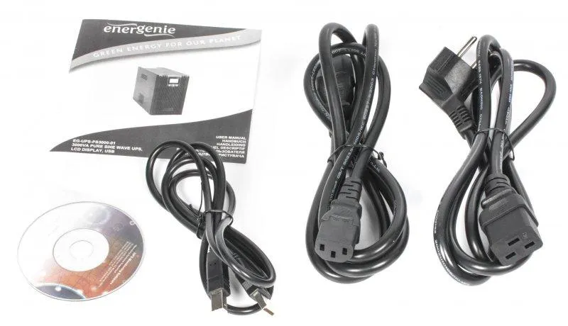Джерело безребійного живлення EnerGenie EG-UPS-PS3000-01 3000VA, Lin.int., AVR, 4хIEC, USB, RJ-45, метал - мініатюра 2