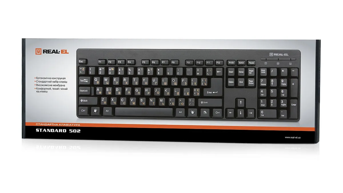 Клавіатура REAL-EL Standard 502 Ukr Black - мініатюра 7