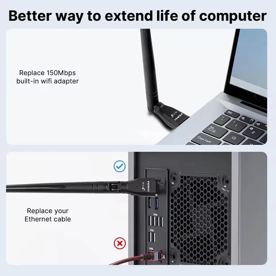 Бездротовий адаптер Fenvi FU-AX300Pro - мініатюра 5