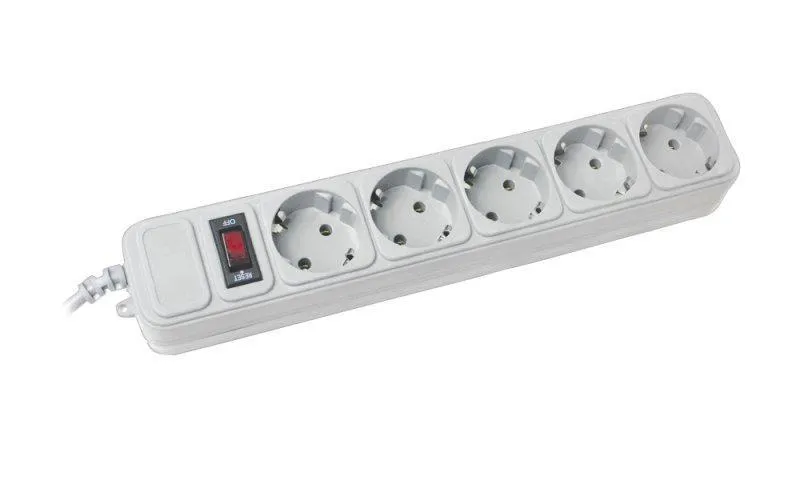 Фільтр живлення Gembird (SPG5-X-6G) для ДБЖ, 5 розеток, 1.8 м, сірий - зображення 1