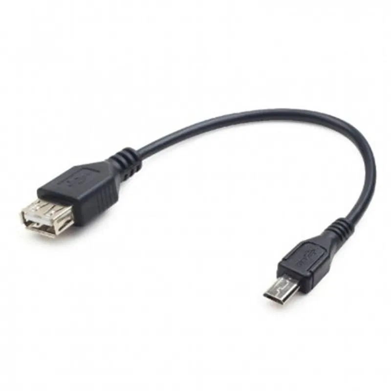 Кабель Cablexpert USB - micro USB (F/M), 0.15 м, черный (A-OTG-AFBM-03) - зображення 1