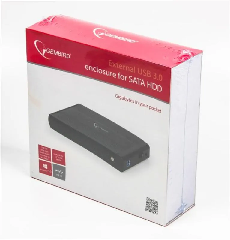 Зовнішня кишеня Gembird SATA HDD 3.5", USB 3.0, Black (EE3-U3S-3) - мініатюра 2