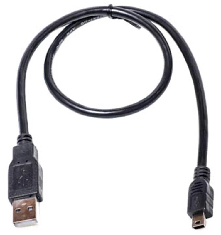Кабель PowerPlant (KD00AS1219) USB2.0(AM)-MiniUSB(AM), 0.5м, Black - зображення 1