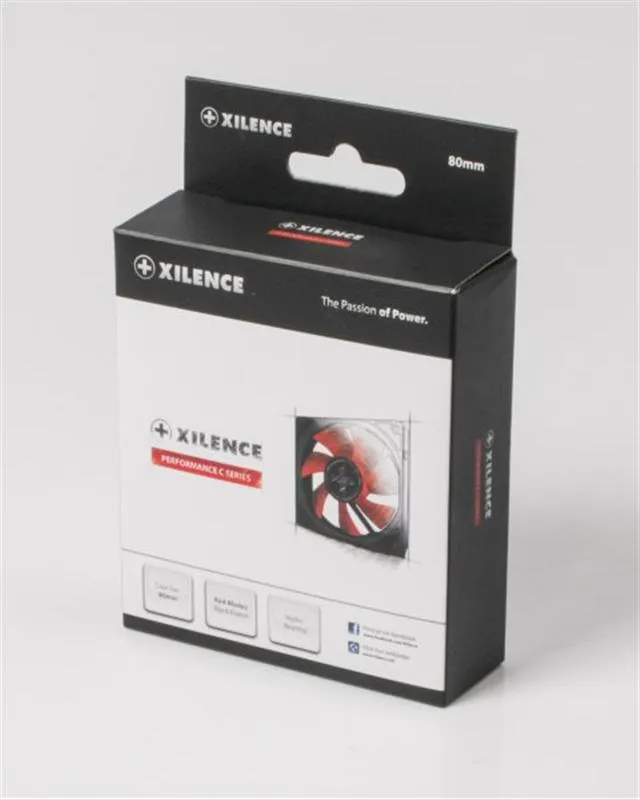 Вентилятор Xilence XPF80.R (XF037), 80х80х25мм, 3-pin+4-pin, Black/Red - мініатюра 2